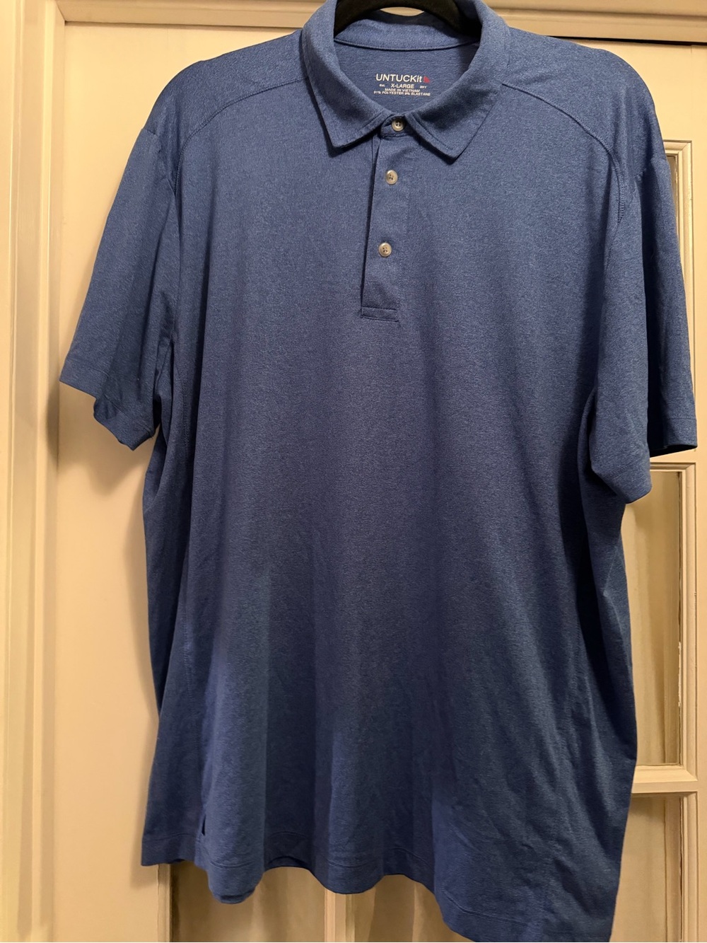 UNTUCKit Polo Shirt Clavidor Men XL Short Sleeve Blue Reg Fit Style 31436